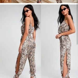 Lulus snakeskin jumpsuit